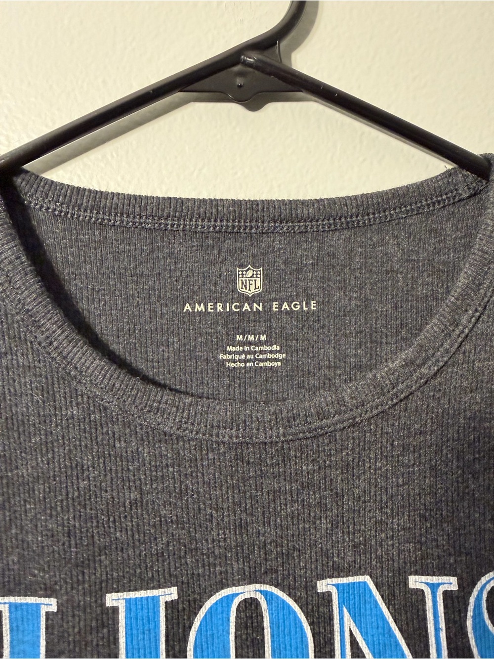 American Eagle Outfitters Black Tank with Blue Detroit Lions Graphic - Picture 3 of 8